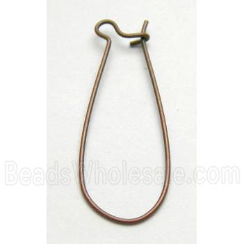 Hoop Earring, copper, antique red