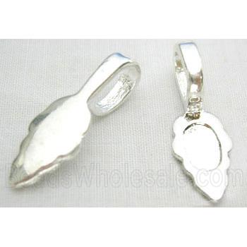 Glue-on Bail, copper, silver plated