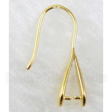 Gold Plated Copper earring Hook and Pinch Bail, Nickel Free