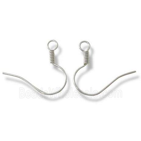 Earring Hook, iron, platinum plated