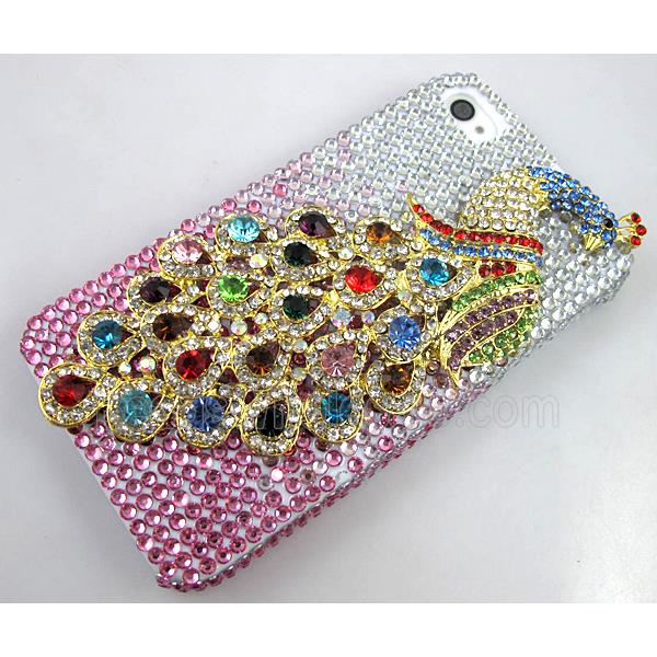 iPhone 4&4S Peacock Diamond Rainstone Case Cover