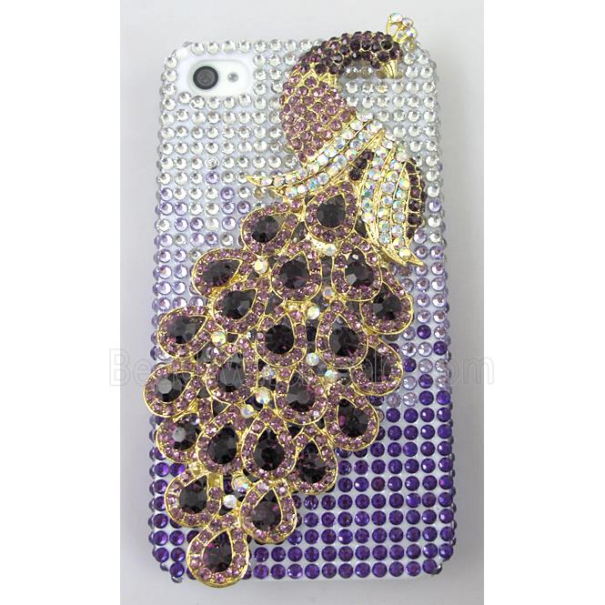 iPhone 4&4S Peacock Diamond Rainstone Case Cover