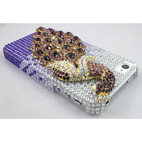 iPhone 4&4S Peacock Diamond Rainstone Case Cover