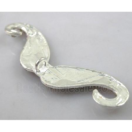 alloy Mustache pendants pave rhinestone silver plated