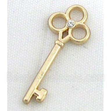 alloy pendant with rhinestone, gold plated