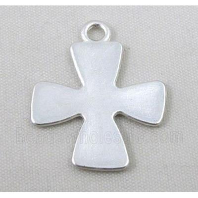 cross alloy pendant, duck-silver