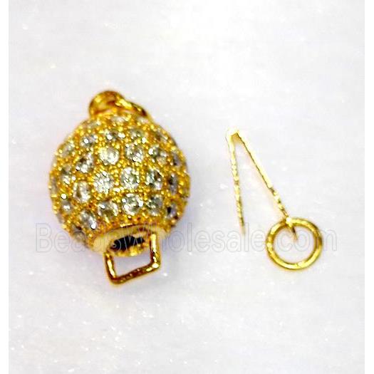 paved zircon copper connector, gold plated
