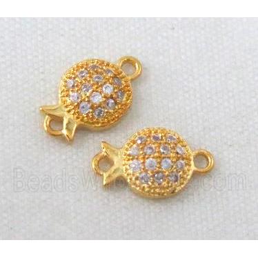 zircon, copper connector, gold plated