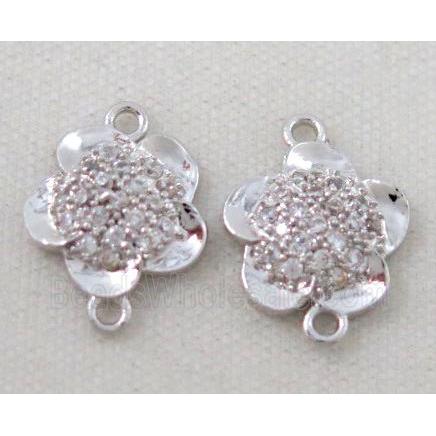 zircon, copper connector, platinum plated