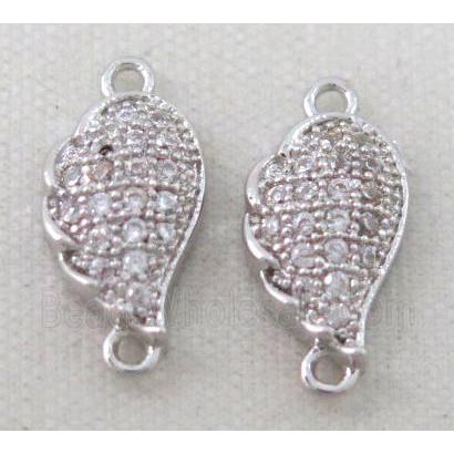 zircon, copper connector, platinum plated