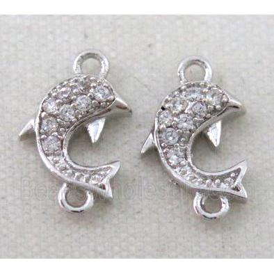 zircon, copper connector, platinum plated