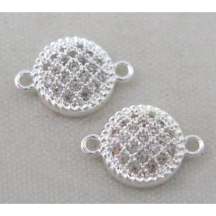 zircon, copper connector, silver plated