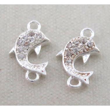 zircon, copper connector, silver plated