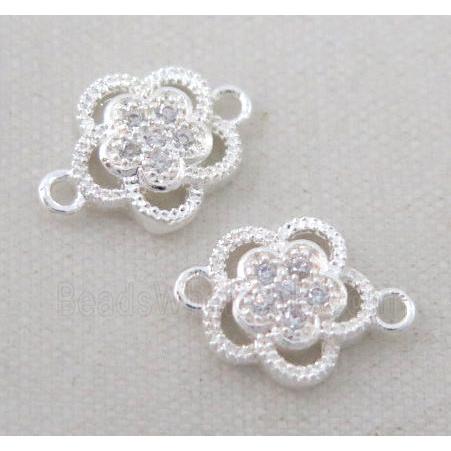 zircon, copper connector, silver plated