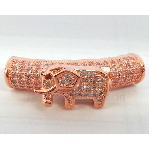 Zircon, bracelet bar, copper tube, red copper