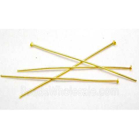 Tack HeadPin, iron, gold plated