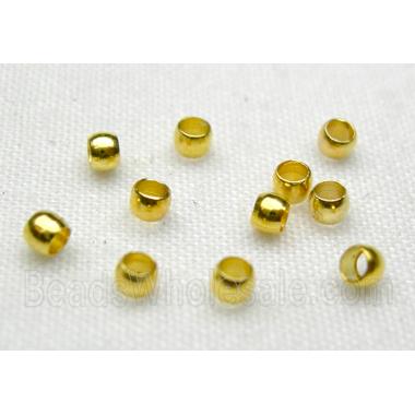 Round Crimp Beads, copper, gold plated