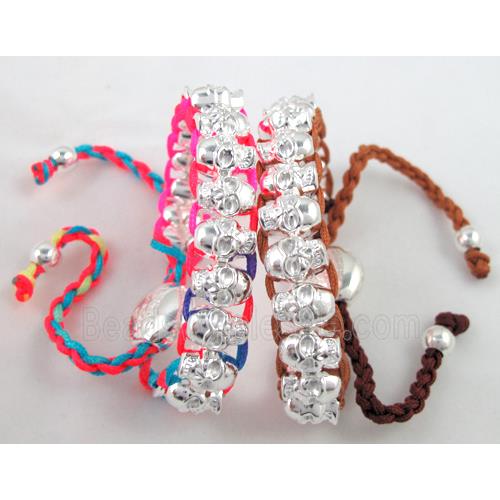 mix Friendship Bracelets, skull, resizable, hand-made