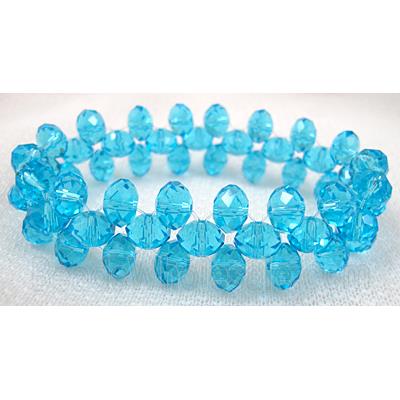 Chinese Crystal Glass Bracelet, stretchy, aqua