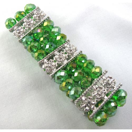Stretchy Chinese Crystal glass Bracelet, green
