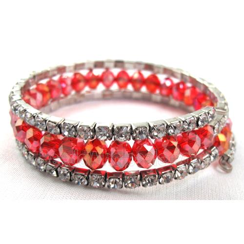red Chinese Crystal Bracelets with Rhinestone