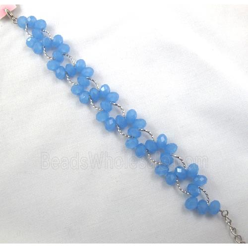 Chinese Crystal glass Bracelet, blue