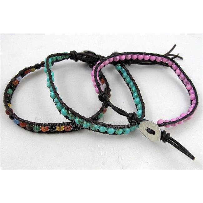 mixed handmade fashion gemstone wrap bracelet
