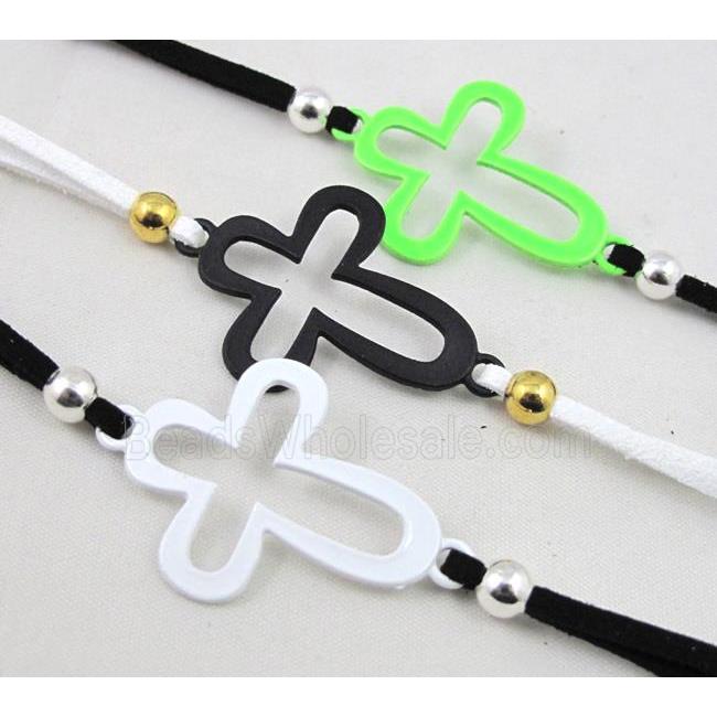 handmade bracelet with suede, enamel alloy
