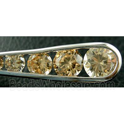 Pale Yellow CZ Diamond Drop Earrings, Nickel Free