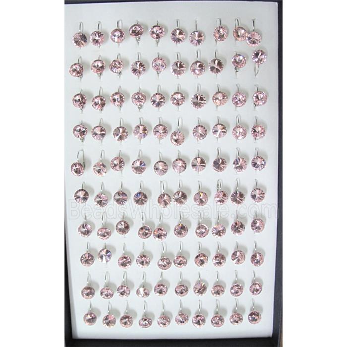 French Earring, rhinestone, platinum plated