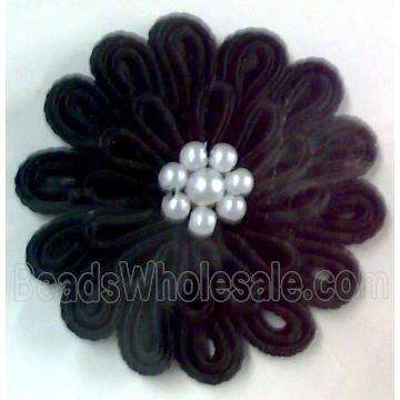 Crochet Handcraft Flower, Black