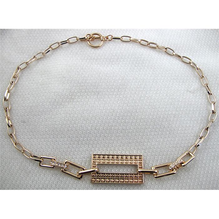 14K Gold Plated Alloy bracelet chain, Nickel Free, Lead Free