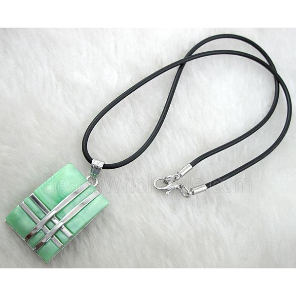 Acrylic Necklace, alloy, rubber cord
