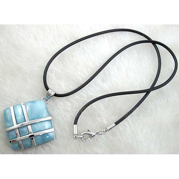 Acrylic Necklace, alloy, rubber cord