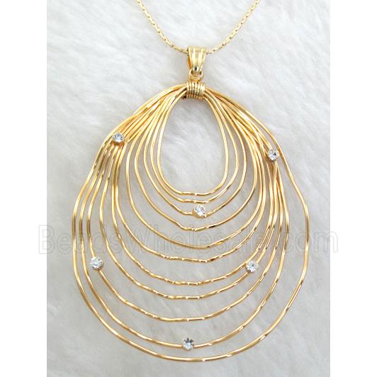 Handcraft Necklace, copper, gold plated, nickel free, lead free