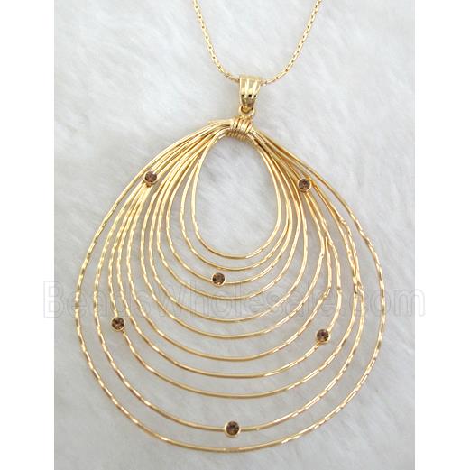 Handcraft Necklace, copper, gold plated, nickel free, lead free