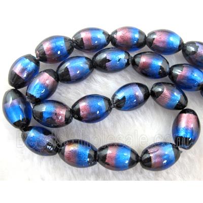 Rice dichromatic Foil Glass Lampwork Bead