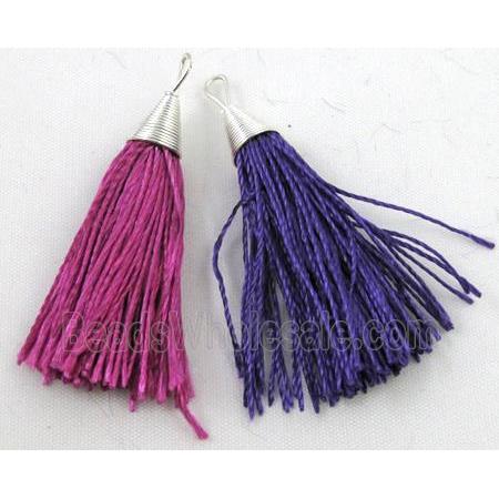 handmade tassel pendant with nylong wire, mixed