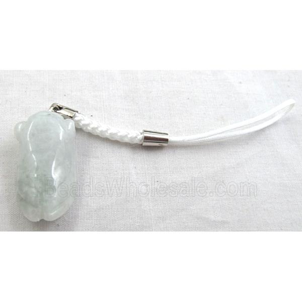 cellphone strap, String hanger with Jade