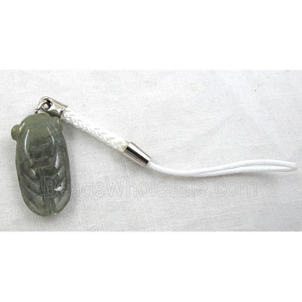 Mobile phone rope, String hanger with Jade