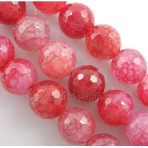 red veins Agate Stone Beads, faceted round