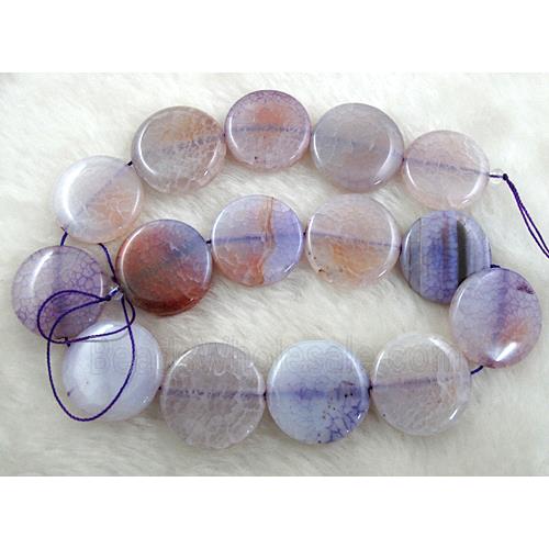 purple veins Agate beads, coin round