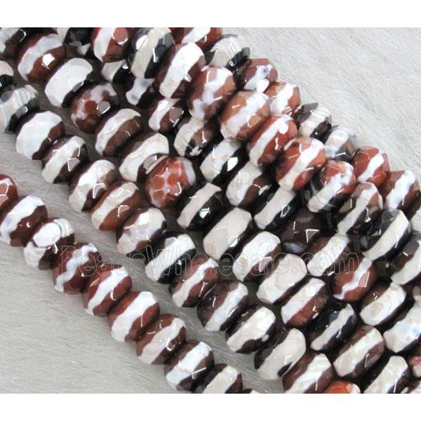 tibetan style agate beads, faceted rondelle