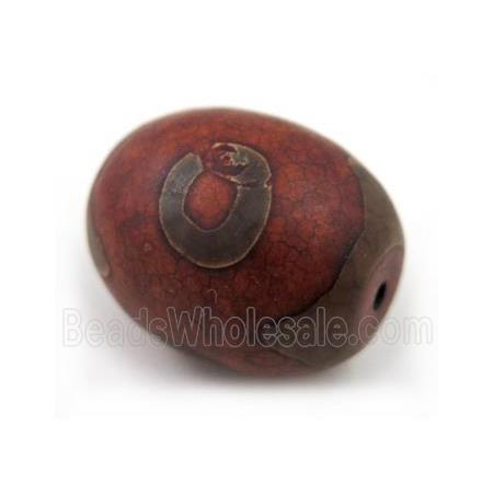 natural tibetan Dzi beads, barrel