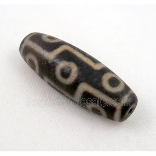 natural tibetan Dzi beads, barrel, dark-red