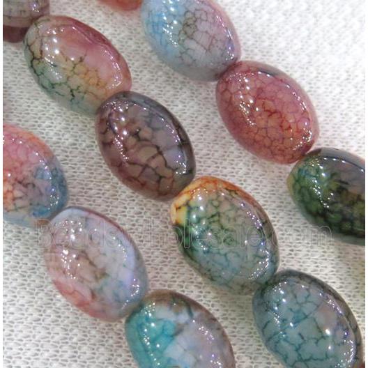 dragon veins agate bead, barrel