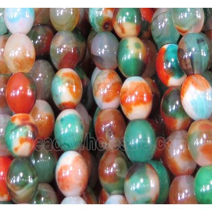 agate bead, barrel, colorful