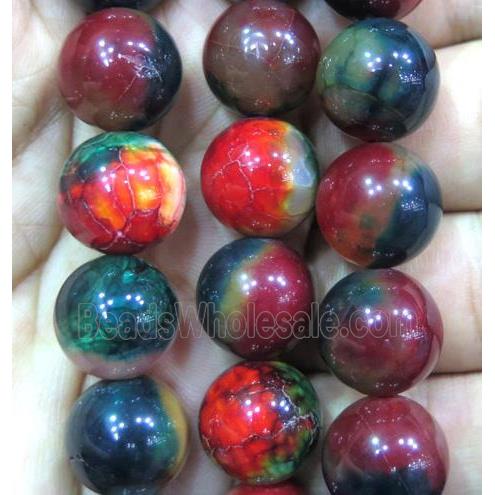 round dichromatic Agate Beads, colorful