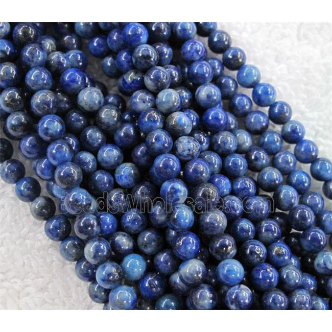 lapis lazuli beads, round, blue