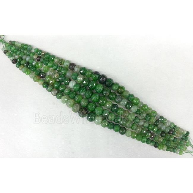 Agate rondelle beads Necklace Chain, green
